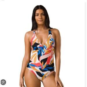 Prana Women Atalia One Piece Swimsuit Sz XS Tropics